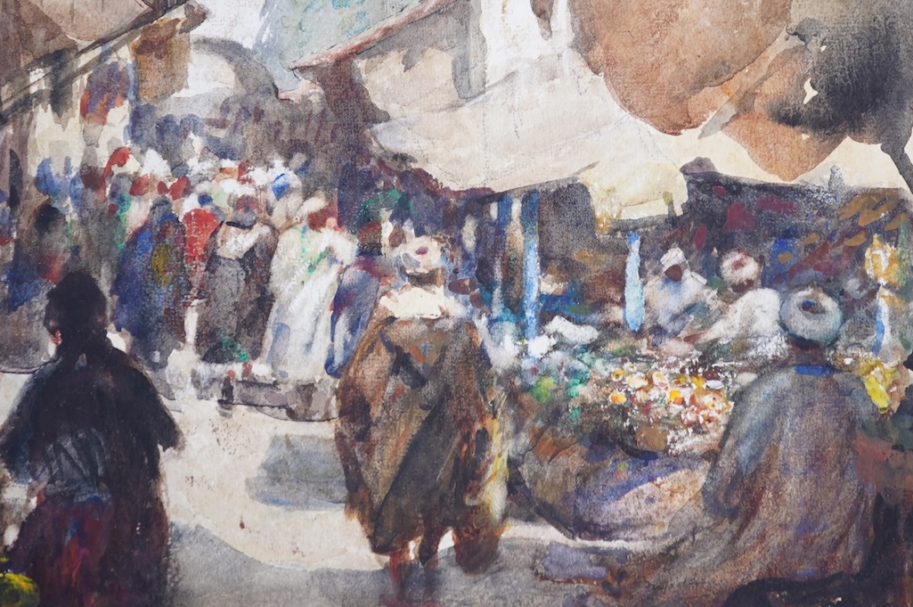 Frederick William Jackson, (1859-1918), North African market scene with figures
